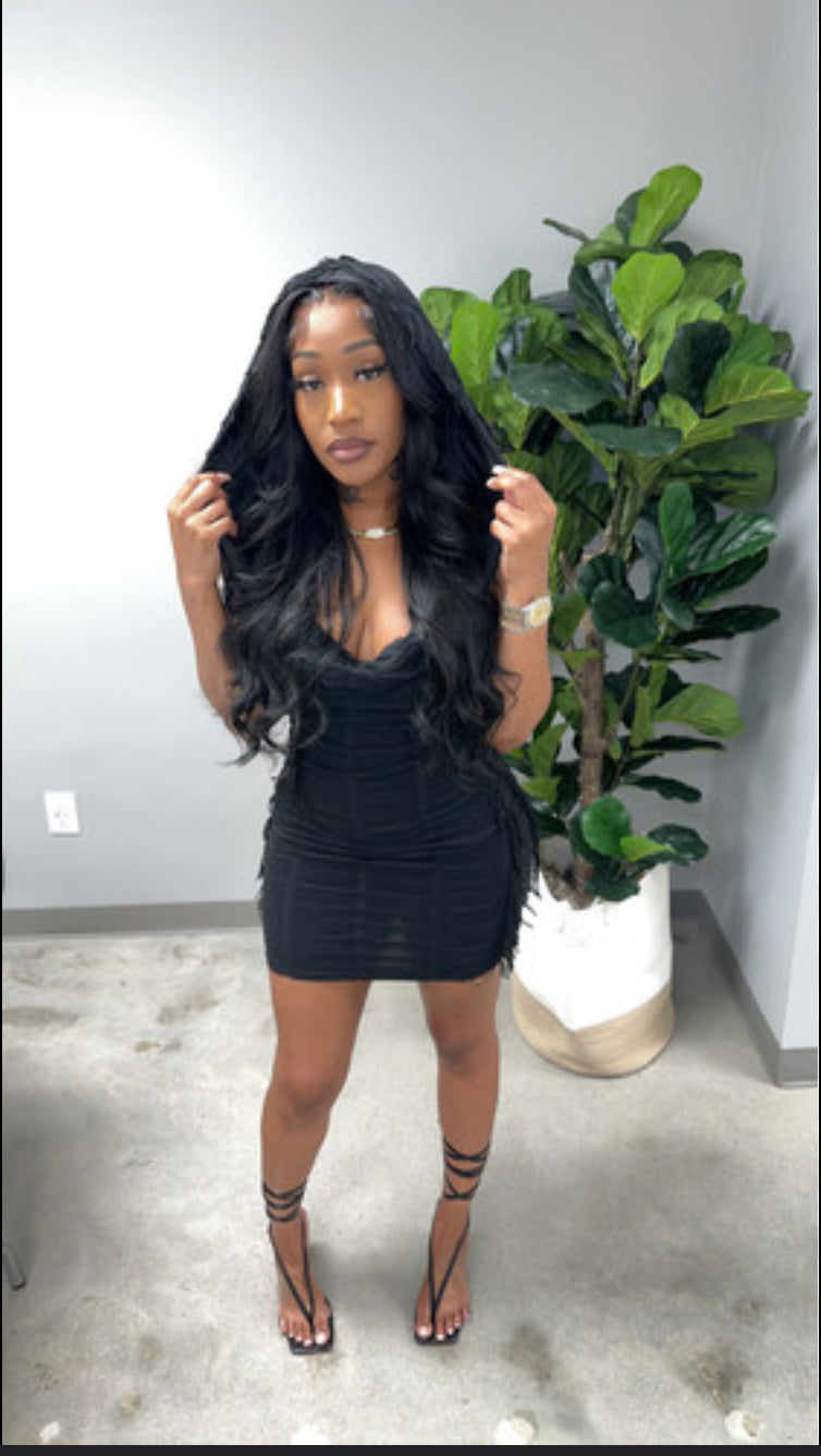 Hodded Baddie Set backless mini dress