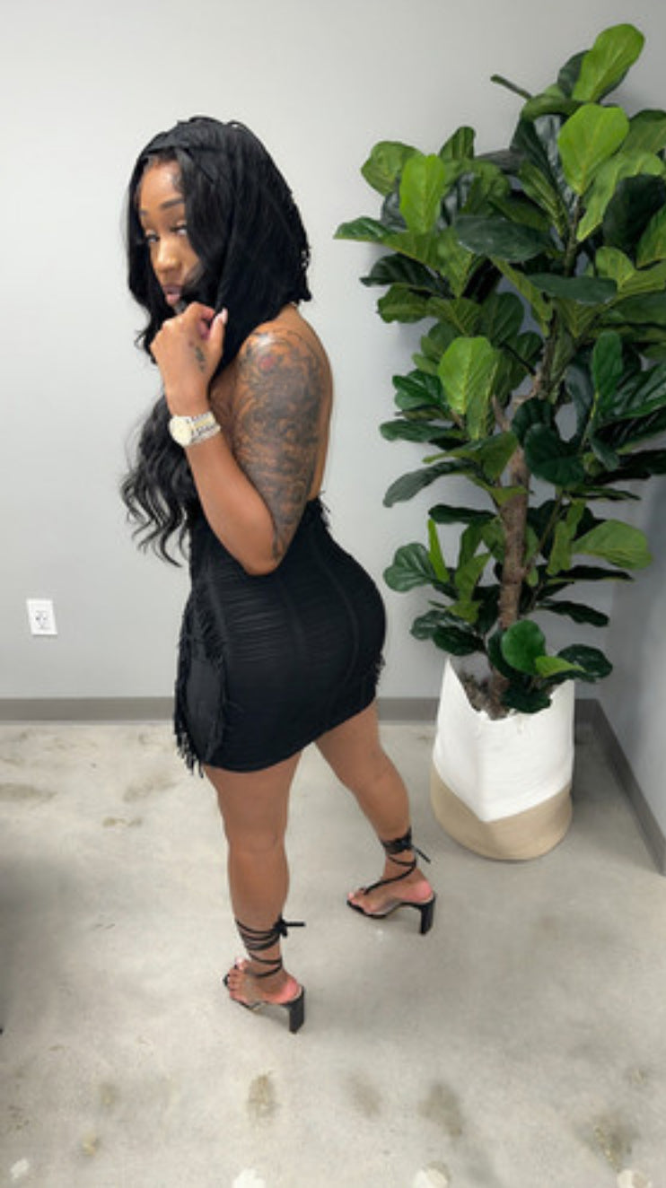 Hodded Baddie Set backless mini dress