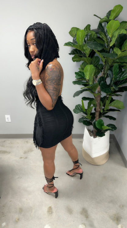 Hodded Baddie Set backless mini dress